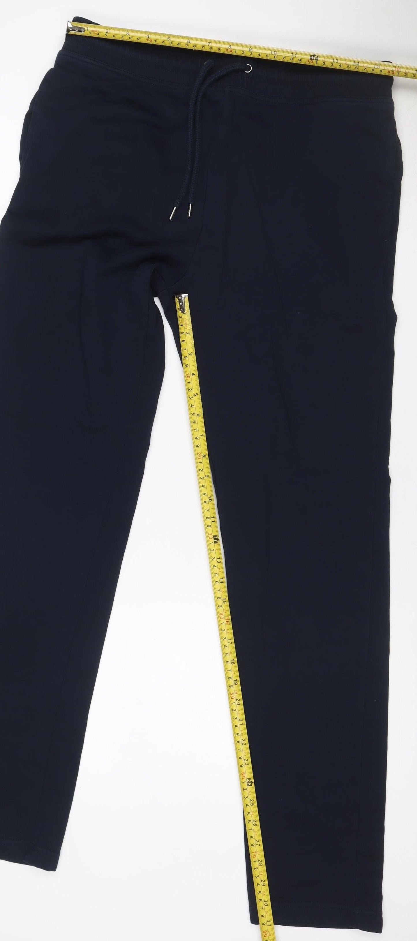 Marks and Spencer Mens Blue M Long Jogger Trousers Cotton Blend