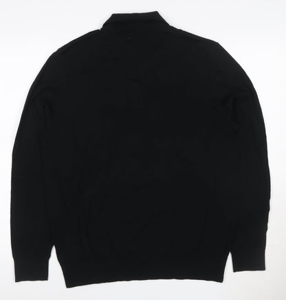 Marks and Spencer Autograph Men’s Black Merino Wool Henley Jumper L