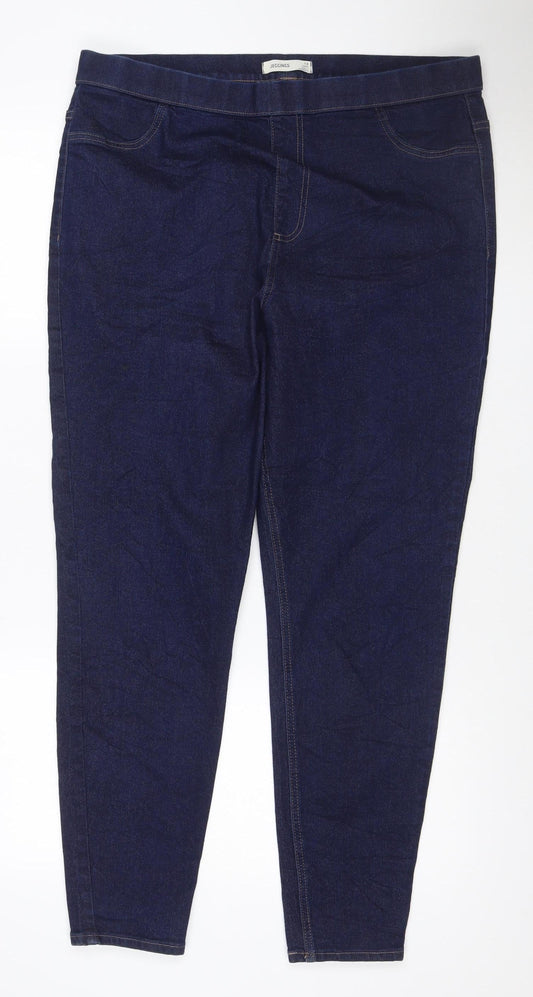 Marks and Spencer Women's Blue Dark Indigo Jegging Jeans Size 18 Long
