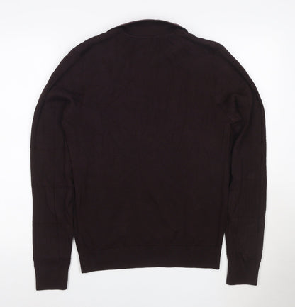 Marks and Spencer Men’s Brown Cotton Modal Henley Jumper Size S