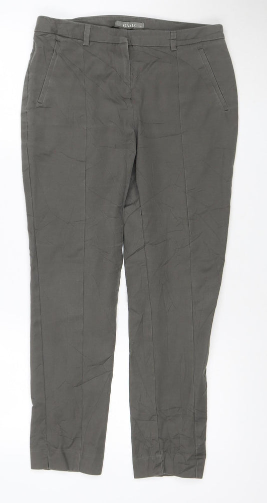 Additional front view of Oasis Green Lyocell Slim Fit Chino Trousers, size 10