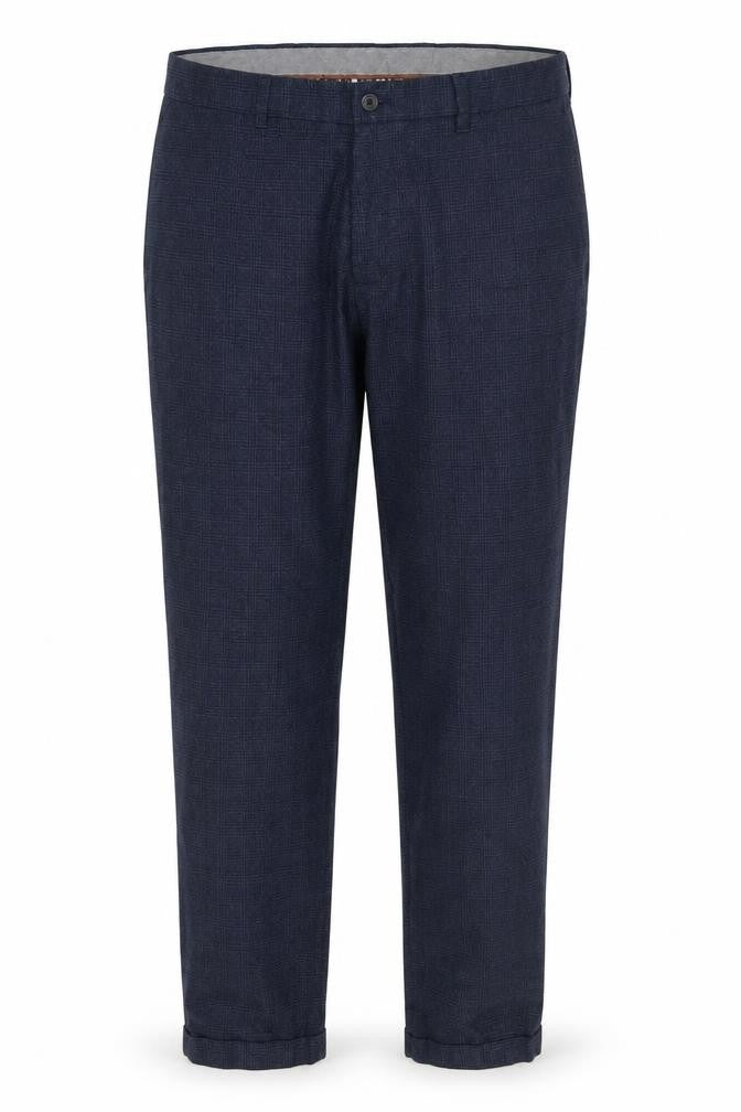 Next Men's Blue Check Dress Pants 34W 31L Regular Fit Trousers