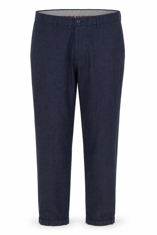 Next Men's Blue Check Dress Pants 34W 31L Regular Fit Trousers