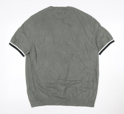 Marks and Spencer Mens Grey XL Cotton Modal Crew Neck Short Sleeve T-Shirt