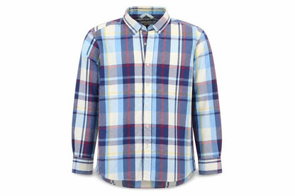 Boden Men's Blue Checked Long Sleeve Button-Up Shirt Size L