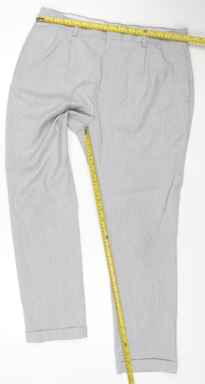 Next Men's Grey Chino Trousers 34W 31L Regular Fit Lightweight