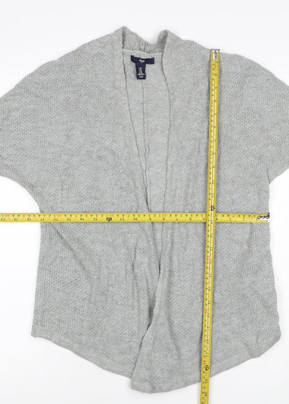 Gap Womens Grey XS Open-Knit Short Sleeve Cotton Cardigan