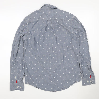 Original Penguin Blue Paisley Mens Button-Up Shirt Size S
