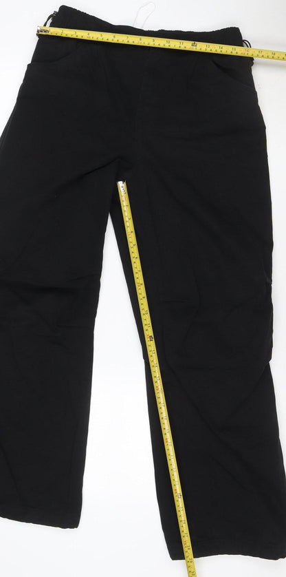 Bershka Womens Black Wide-Leg Cargo Trousers Size M