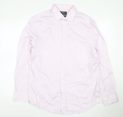 Marks and Spencer Men’s Pink 16in Regular Fit Long Sleeve Cotton Shirt