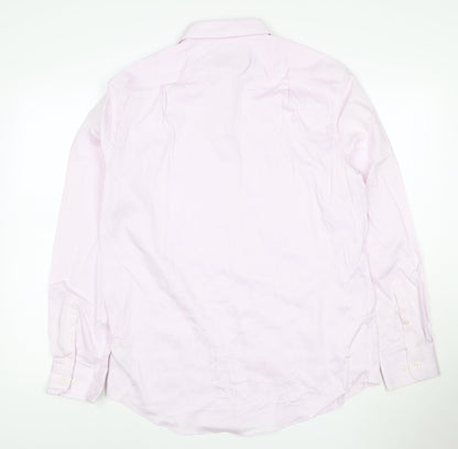 Marks and Spencer Men’s Pink 16in Regular Fit Long Sleeve Cotton Shirt
