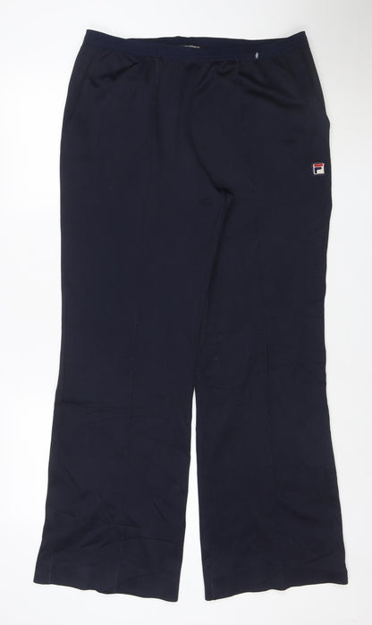 Fila Men's Navy Blue Track Pants Size 34 Regular Fit Polyester Cotton