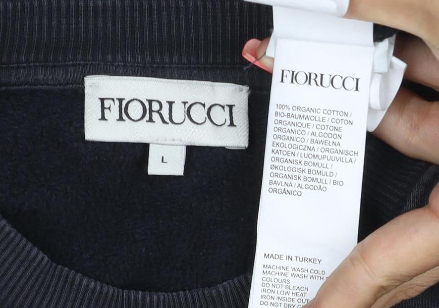 Fiorucci Men's Black L Graphic Print Retro Crew Neck Sweatshirt