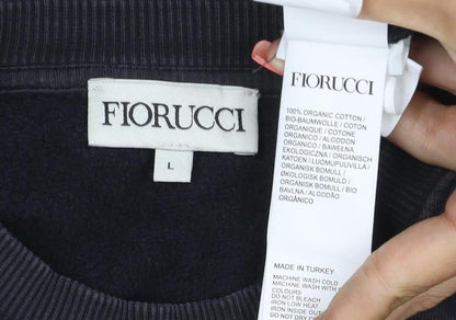 Fiorucci Men's Black L Graphic Print Retro Crew Neck Sweatshirt