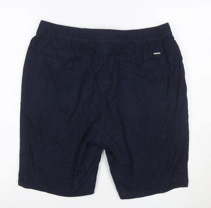 Marks and Spencer Autograph Men's Blue Chino Shorts M Elastic Waist
