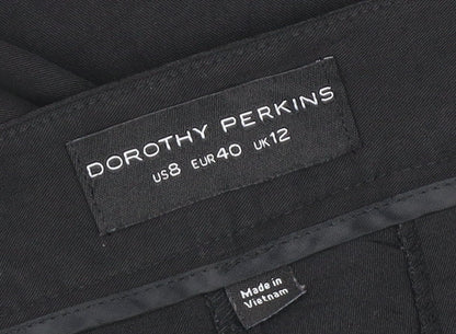 Dorothy Perkins Women's Black Size 12 Straight Stretch Trousers