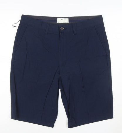 Marks and Spencer Men’s Blue Chino Shorts Size 32 Regular Fit
