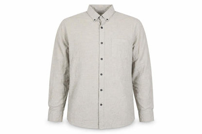 AW85 Men's Grey XL Button-Down Long Sleeve Casual Shirt