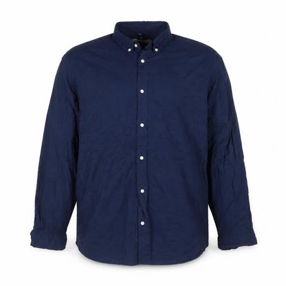 Zara Men Blue Cotton Button-Down Long Sleeve Casual Shirt XL