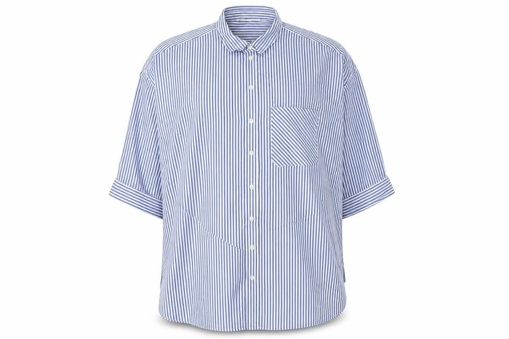 Zara Men's Blue Striped Cotton Button-Up Shirt 2XL Regular Fit