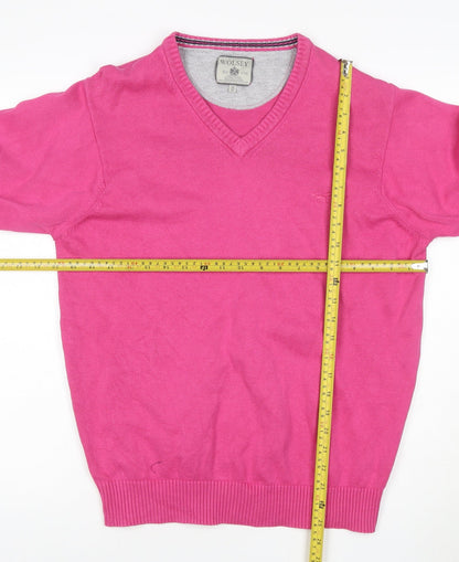 Wolsey Men's Pink Cotton V-Neck Jumper Size M