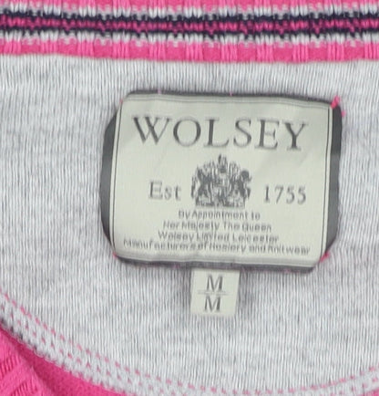 Wolsey Men's Pink Cotton V-Neck Jumper Size M