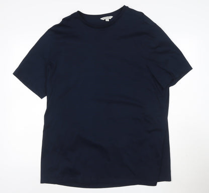 Marks and Spencer Autograph Men's Navy Supima Cotton 3XL Crew Neck T-Shirt