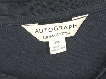 Marks and Spencer Autograph Men's Navy Supima Cotton 3XL Crew Neck T-Shirt