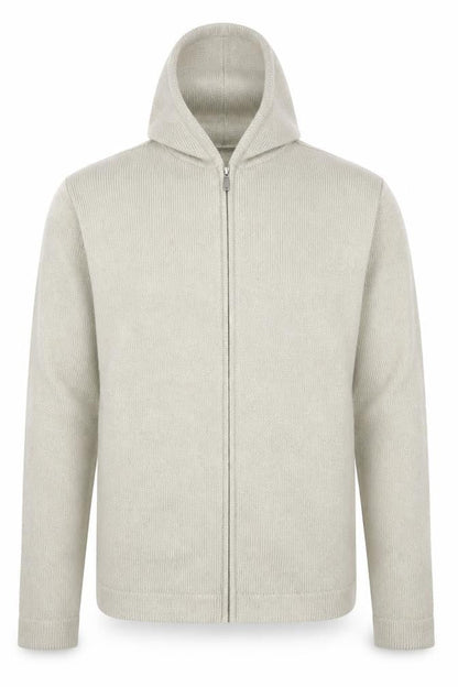 Burton Men’s Beige Full Zip Hooded Knit Jumper Size M