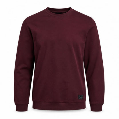 Jack & Jones Men's Red Crew Neck Long Sleeve Pullover Sweatshirt S
