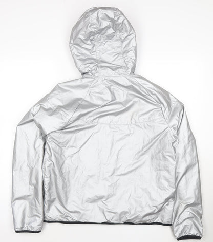 Nike Womens Silver Reflective Hooded Windbreaker Jacket M