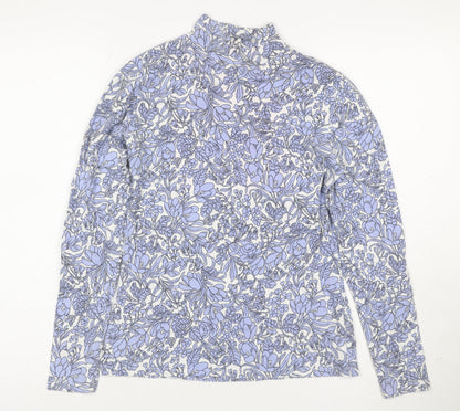 Marks and Spencer Women's Multicoloured Floral Mock Neck Long Sleeve Top Size 10