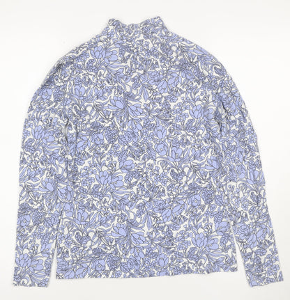 Marks and Spencer Women's Multicoloured Floral Mock Neck Long Sleeve Top Size 10