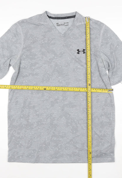Under Armour Boys Grey Camouflage V-Neck Performance T-Shirt Size S