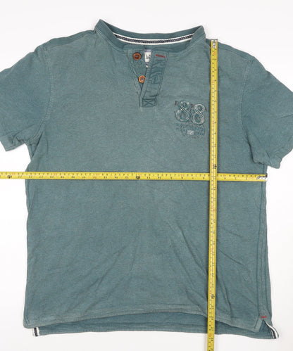 Fat Face Men’s Green Cotton Polo Shirt Size L Short Sleeve