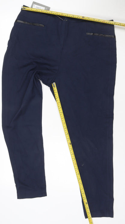 Principles Women Navy Blue Size 20 Straight Leg Trousers