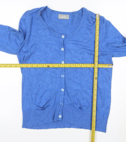 Wallis Womens Blue Size 14 Lightweight Knit Cardigan