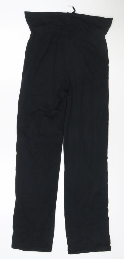 Puma Womens Black Size 8 Track Pants Elastic Waist Activewear