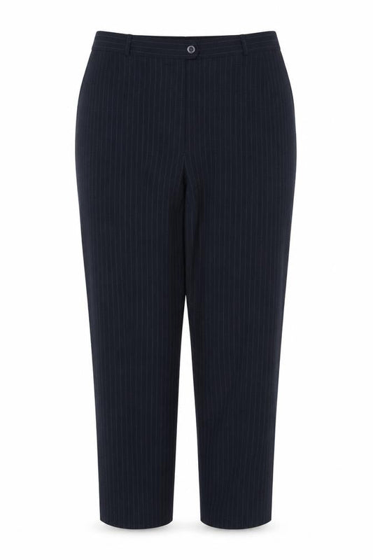 Gerry Weber Womens Navy Pinstripe Straight Leg Trousers UK 16