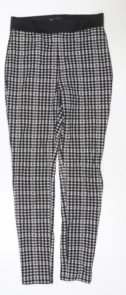 Marks and Spencer Women's Black Check Leggings Size 12 Long