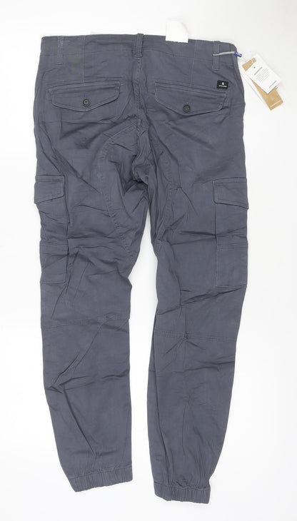Jack & Jones Men's Grey Tapered Paul Cargo Jeans W31 L30