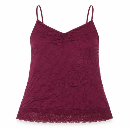 Patra Women Purple Lace Trim Modal Camisole Tank Top M