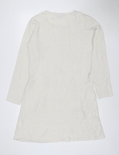 Mountain Warehouse Women Ivory Knit Shift Dress Size 14 Long Sleeve