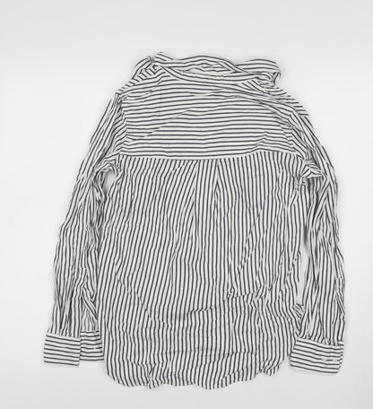 Next Women’s White Striped Cotton Button-Up Shirt Size 6
