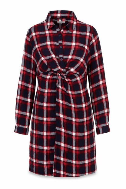 JoJo Maman Bébé Women's Red Check Shirt Dress Maternity Size M