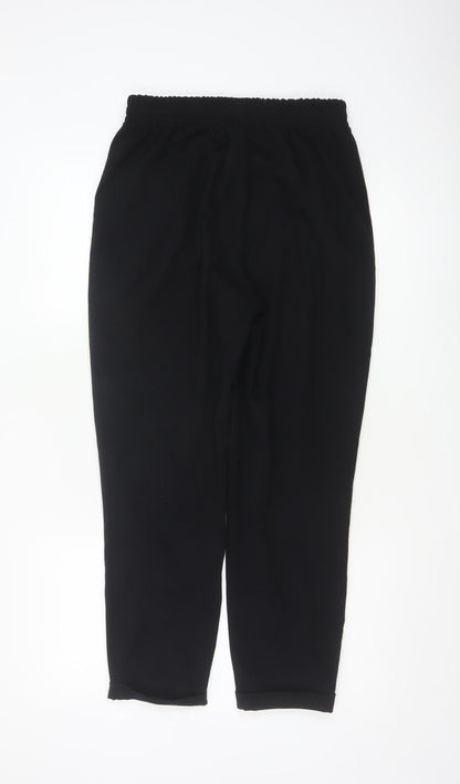 Stradivarius Women’s Black Tapered Elastic Waist Trousers Size S