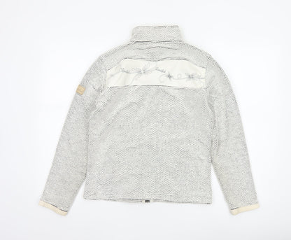 Weird Fish Women's Grey Cotton Blend Full Zip Jacket Size S