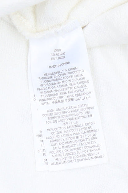 Boden Women Ivory Polka Dot Cotton Long Sleeve Blouse M
