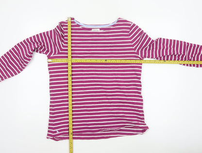Joules Women’s Pink Striped Long Sleeve Cotton T-Shirt Size 16