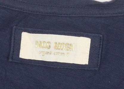 Mos Mosh Womens Navy Blue V-Neck Cotton T-Shirt Size M